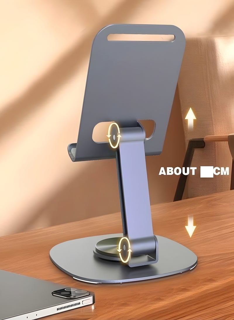 حامل موبايل يدور 360 درجة للمكتب، هولدر محمول وقابل للطي للهواتف المحمولة للمكتب والمطبخ، حامل تابلت قابل للتعديل لجميع الهواتف المحمولة، iPhone، iPad، Nintendo Switch - Image 4